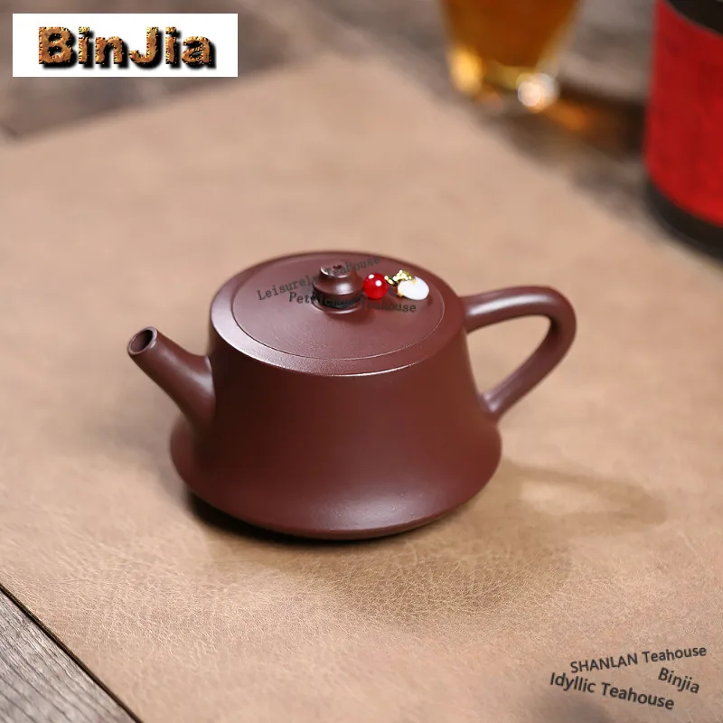 290ml High-end Yixing Purple Clay Teapots Handmade Plinth Pot Raw Ore Zhu Mud Kettle With Filter Zisha Tea Set Teaware Gifts