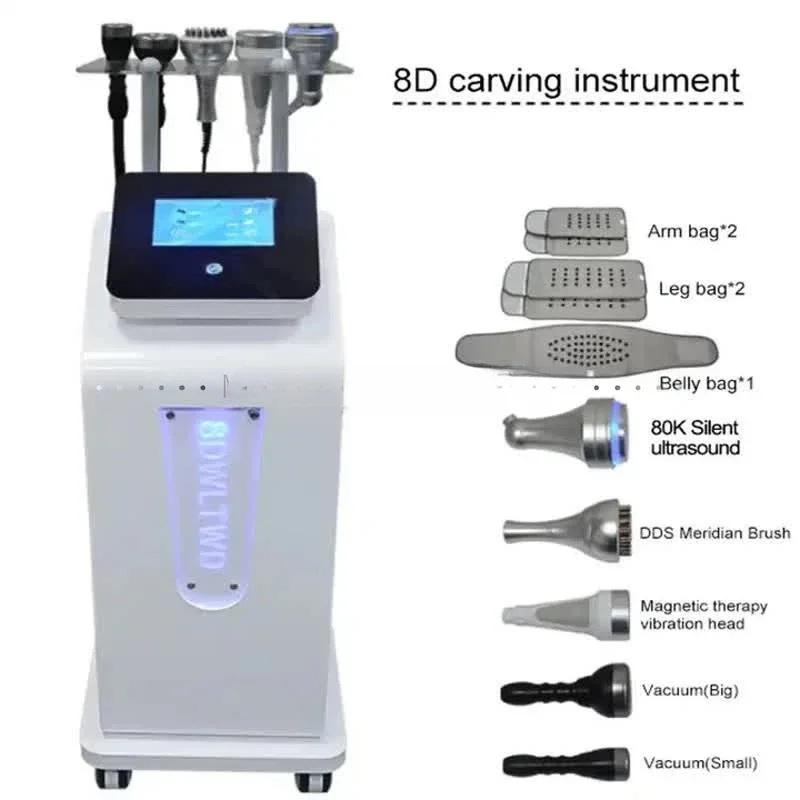 New Upgrade 8D Carving Slimming Machine 80K Cavitation Vacuum Fat Burning Therapy Face Lifting Machine