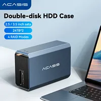 Acasis Dual Bay HDD/SSD Case 3.5 Inch External Hard Drive Enclosure Case HD Array SATA TO USB Hard Disk Array With RAID Function