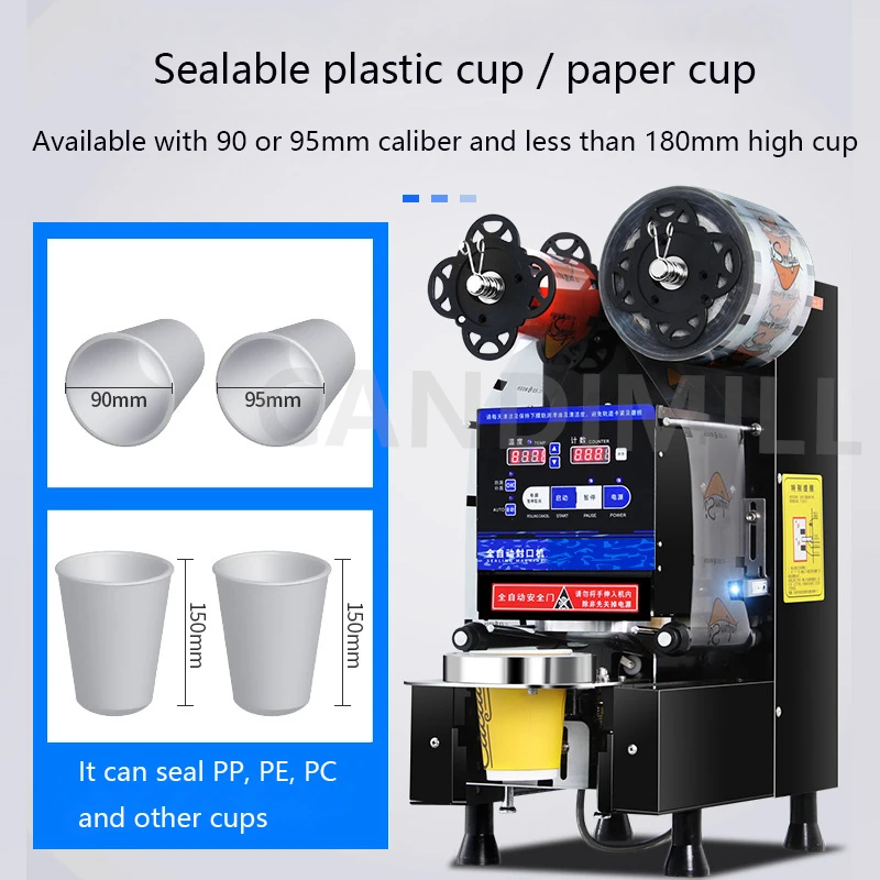 Commercial Intelligent Cup Sealer Plastic/Paper Cup Sealing Machine Boba Tea Machine Coffee/Juice/Milk Tea Seal Machine