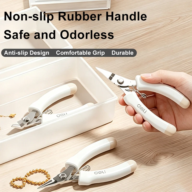 Jewelry Pliers Set Diagonal Cutters Stainless Steel for Beading Jewelry Repair Bracelet Making Non-slip Rubber Handle Hand Tool
