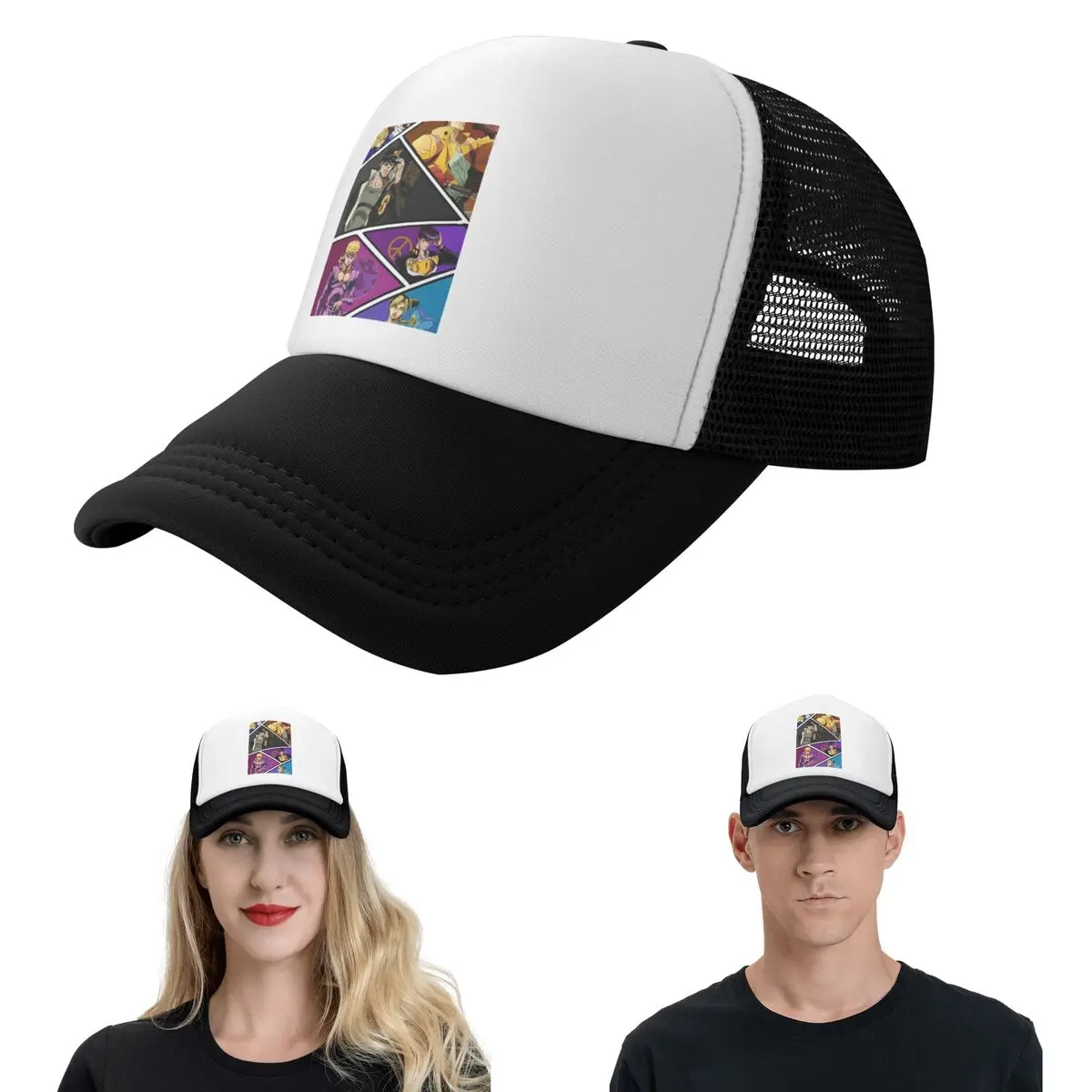 Jojo Bizarre Adventure Joseph Joestar AnimeCap Fashion Mesh Baseball Caps Adjustable Hat Hip Hop Summer Unisex Baseball Hats