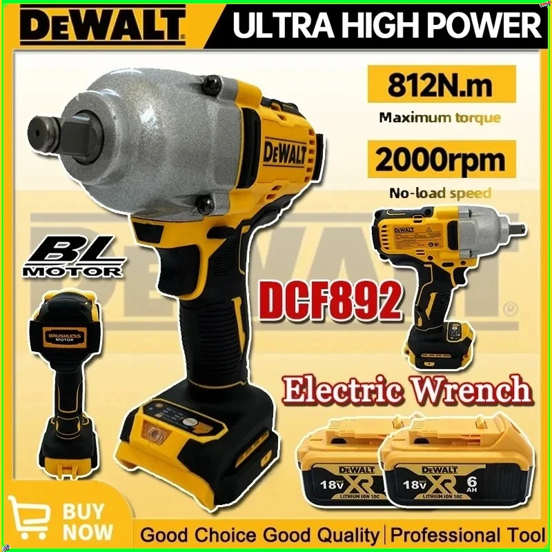 

DeWalt DCF892 Brushless Electric Wrench 1/2Inch High Torque 3 Speed Impact Driver Auto Repair Power Tools For DeWalt Battery