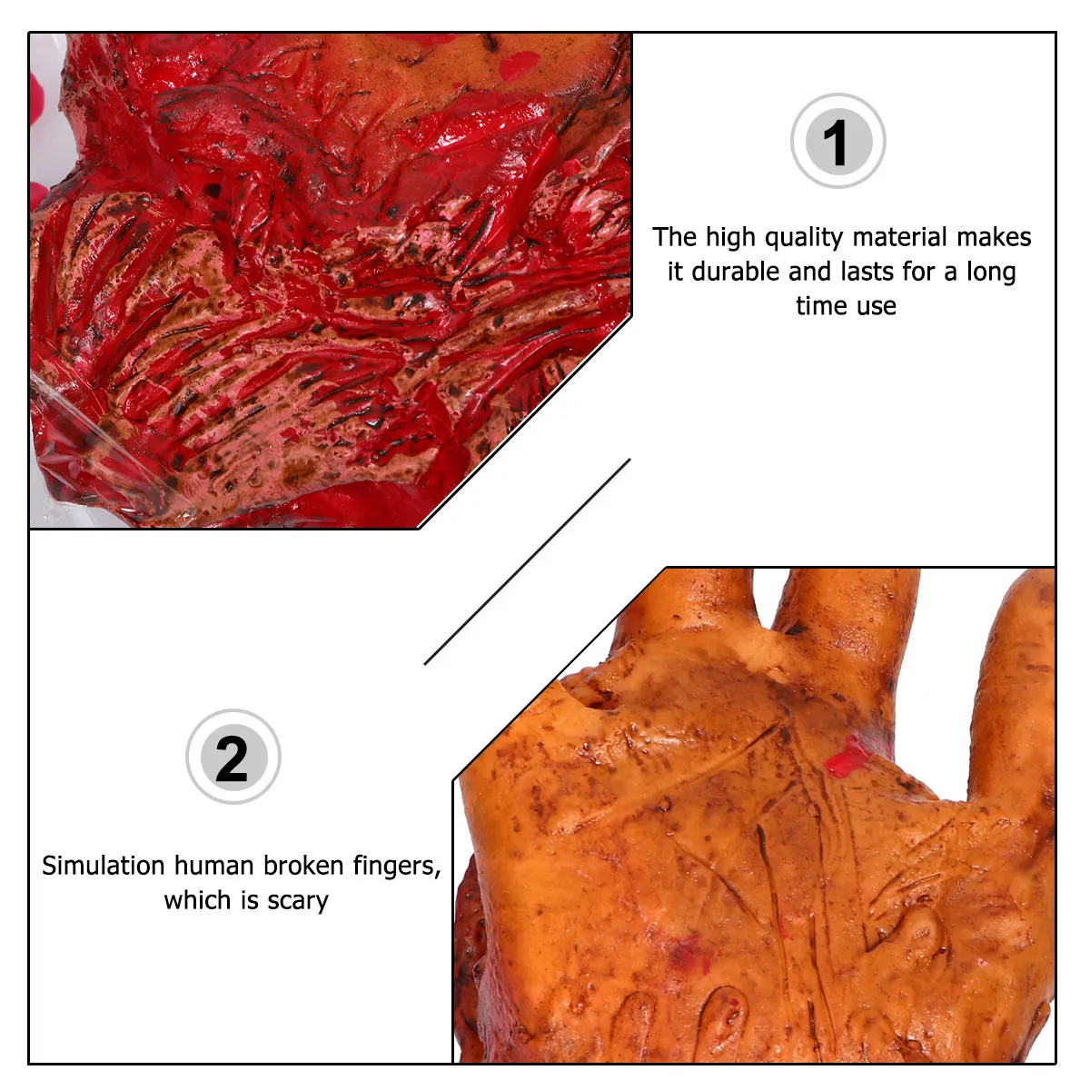 

1Pcs Bloody Scary Broken Body Parts Prop Halloween Fake Severed Hand Decoration Horror Real Size Tricky Item Organ Lunch Box Toy