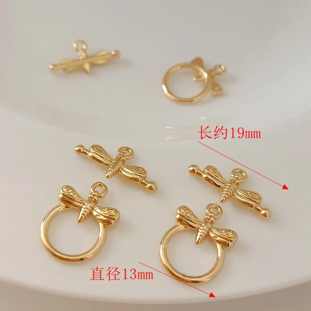 14K Gold-plated Color-preserving Dragonfly OT Clasp Link Clasp Diy Handcrafted Bracelet Necklace Ending Clasp Accessory Chain