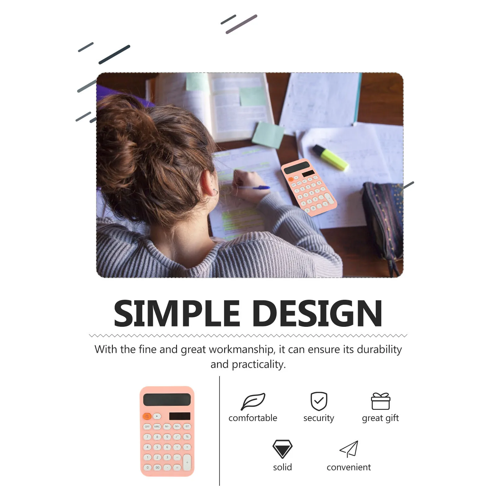 

Small Portable Lightweight Candy Color Calculator Decorative Pocket Calculator for Students Office School Learning Use