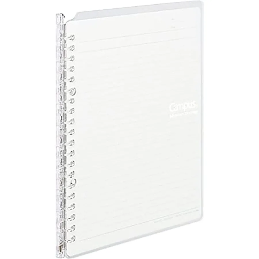 

Campus Smart Ring Binder, A5 Clear Refillable Binder Notebook 20 Holes with 10 Extra Loose-Leaf Paper, Up to 25 Filler Papers f