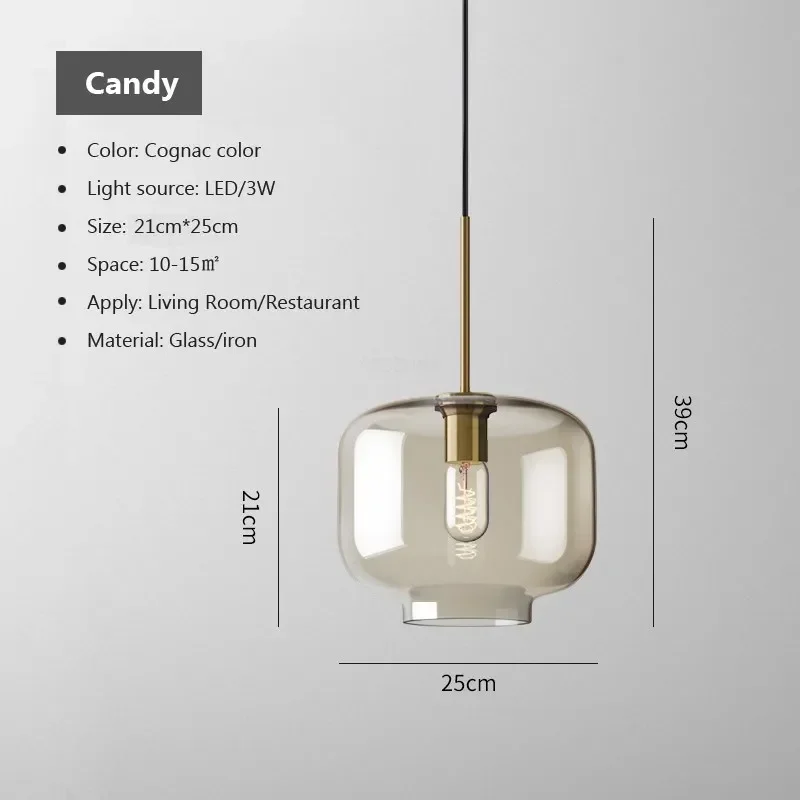 Moderne Hangende Loft Glazen Glans Hanglamp Nordic Industrial Decor Verlichting Armaturen E27/E26 Voor Keuken Restaurant Lamp