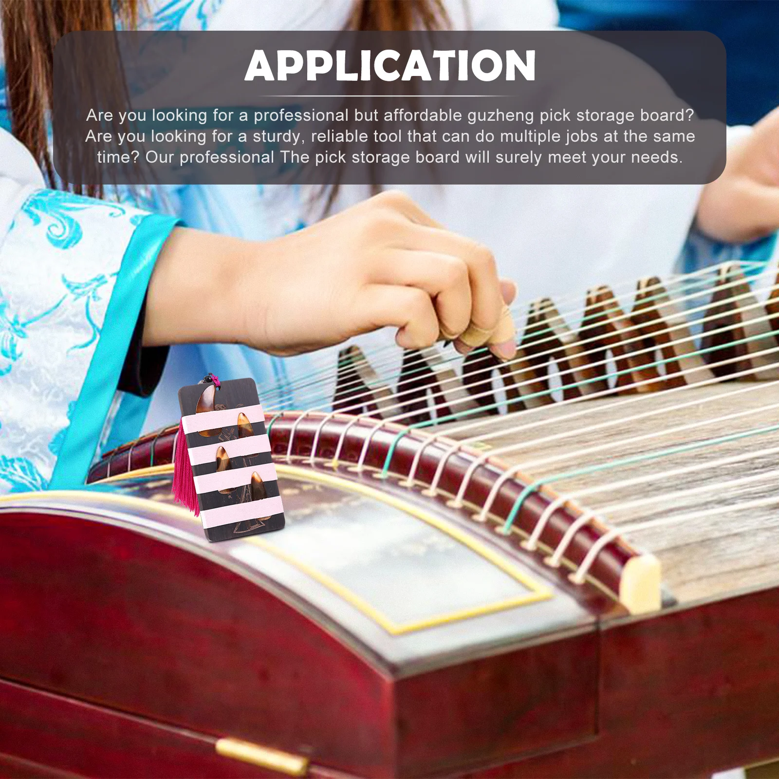 

1 pc Sandalwood Guzheng Nail Pick Storage Board Portable Wooden Accessory For Guitar Pipa Picks Organizer Case Pick Storage
