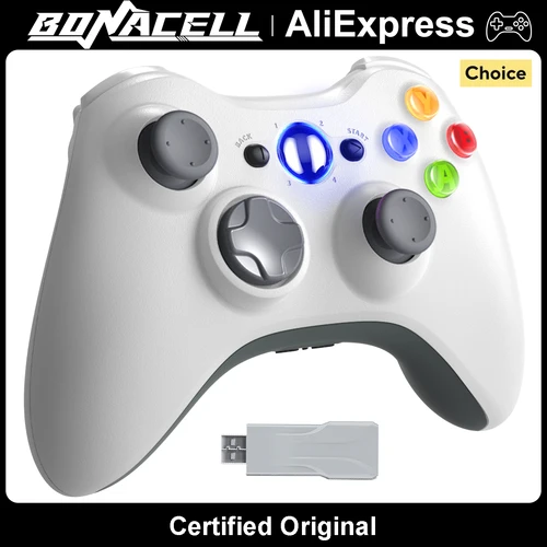 Imagen 1 del producto Mandos de juego para Xbox 360/Slim/Elite/PC Windows 7/8/10/11, Joystick para videojuegos, controladores de juego inalámbricos/con cable de doble vibración de 2,4G