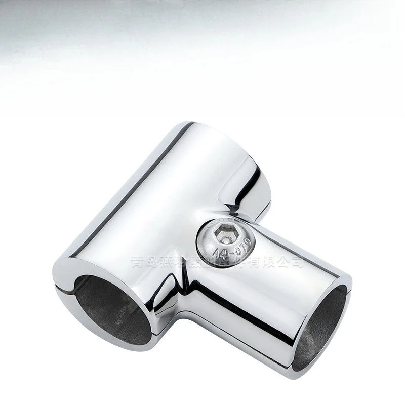 316 stainless steel open-ended pipe clamp tee 90° marine round pipe connector 22/25mm steel pipe joint fixed