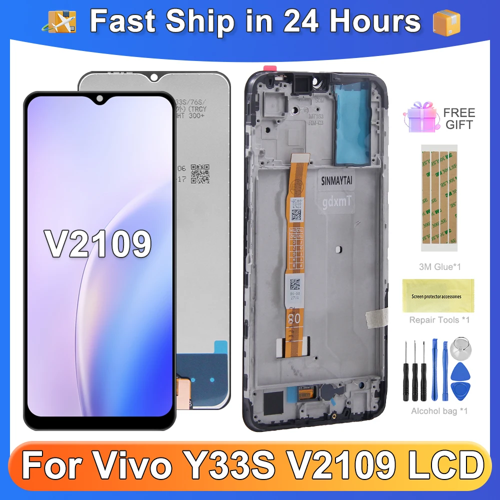 

For VIVO Y33S For vivo Y33S V2109 6.58''LCD Display Touch Screen Digitizer Assembly Replacement