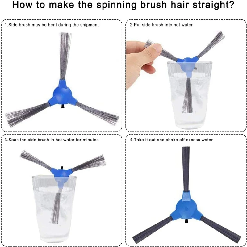 قطع غيار لـ Robovac ، فرش جانبية ، فلتر HEPA ، متوافق مع Robovac 11S Max 15C Max ، ملحقات مكنسة كهربائية روبوت