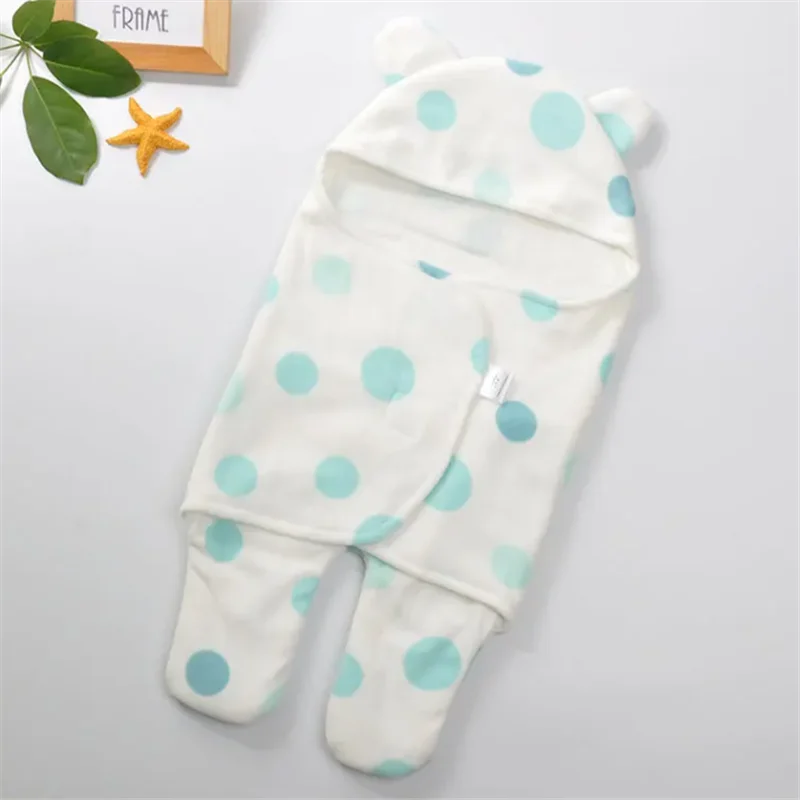 Ins Style Newborn Solid Color Sleeping Bags Cute Love Dot Printed Pattern Sleeping Bags Simple Baby Split Leg Sleeping Bags