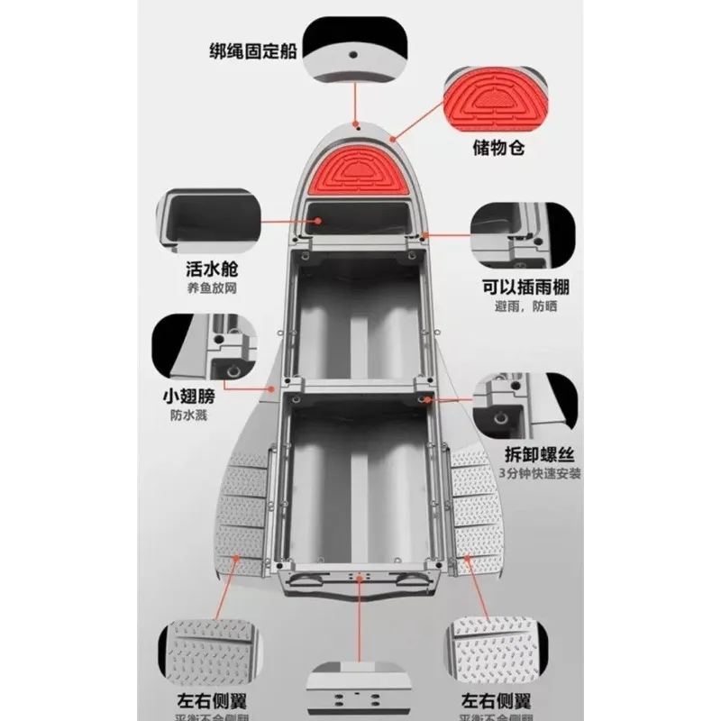 for SUV Car Loaded Folding Boat Portable Plastic  Splicing  Thickened High Density   1pcs