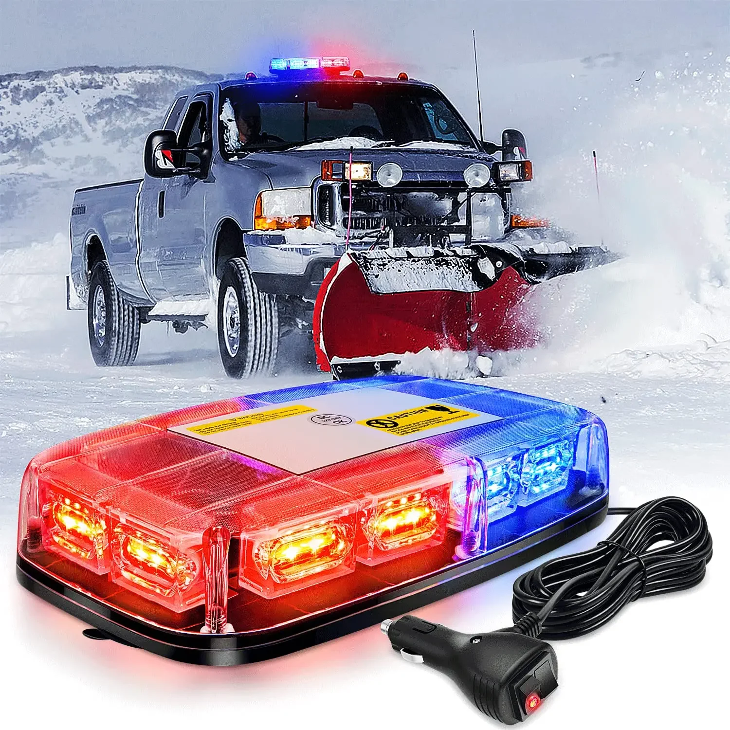 

48LED Car Emergency Strobe Lights Roof Top Safety Warning Flashing Light Magnetic Mount Waterproof 12V/24V Trucks Police Lamp