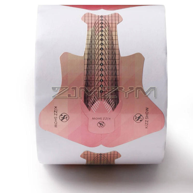 100/300/500 unidades/pacote suporte de papel de unha ferramenta de arte de extensão de unhas para unhas adesivo de extensão de gel suporte de papel em forma de peixe separável