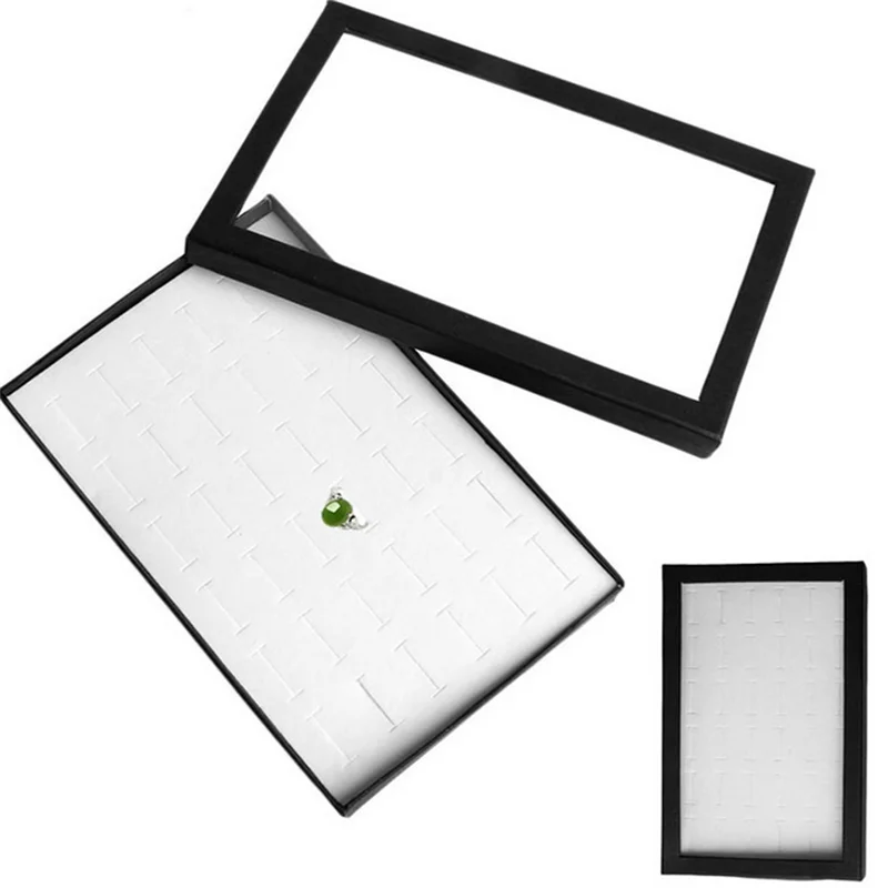 

1PC Luxury Velvet Jewelry Ring Box With 36 Slots Ear Stud Ring Storage Holder for Proposal Engagement Wedding Case Showcase Gift