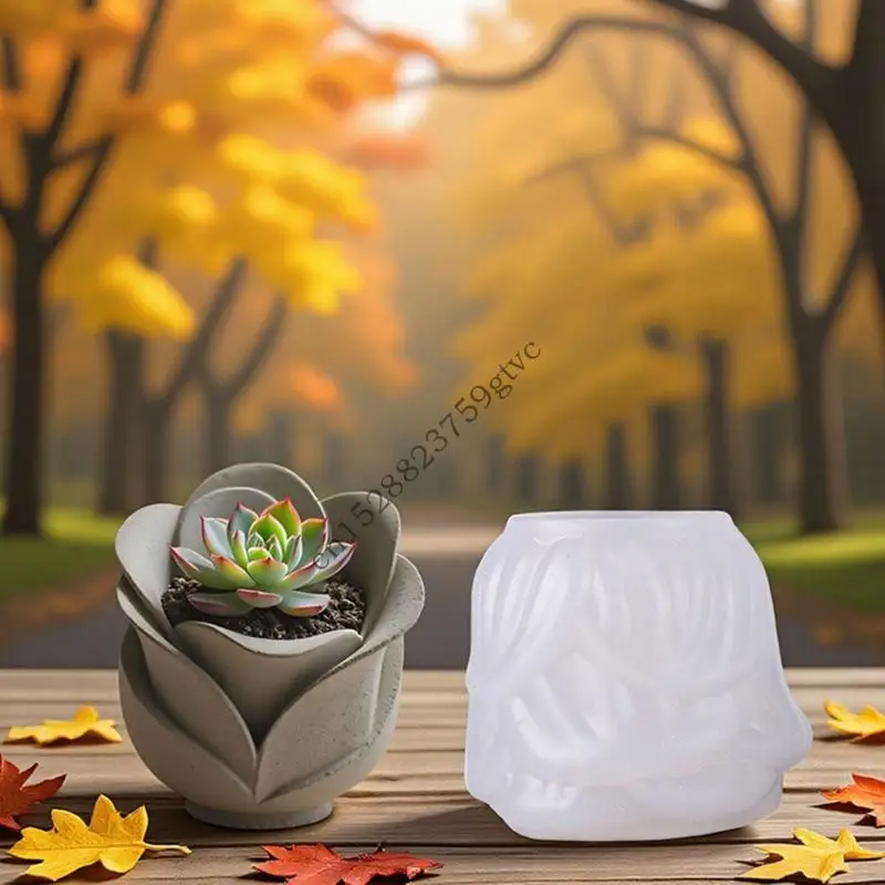 D0UF تصاميم قالب وعاء الزهور السيليكون للديكور اليدوي والحرف الفنية