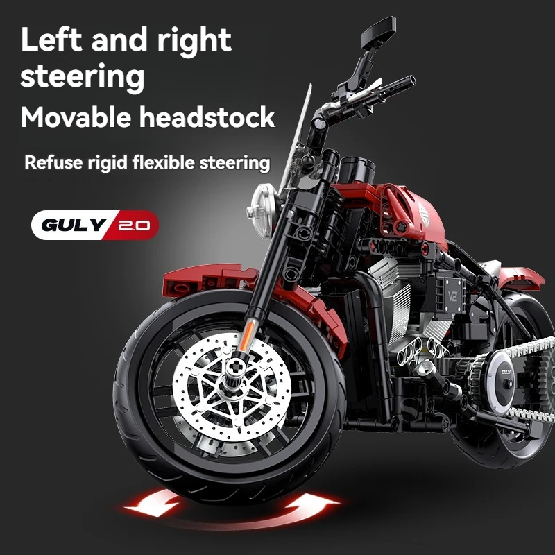 Technische Motorrad Modell Bausteine Set Kreative MOC Kit DIY Pädagogisches Spielzeug für Kinder Geschenk STEM Ziegel Bau