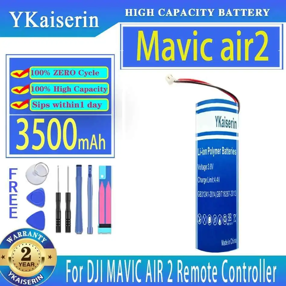 

High-Capacity 3500Mah Drone Battery For Dji Mavic Air 2 Remote Controller Accumulator 2-Wire Plug Fast Charging
