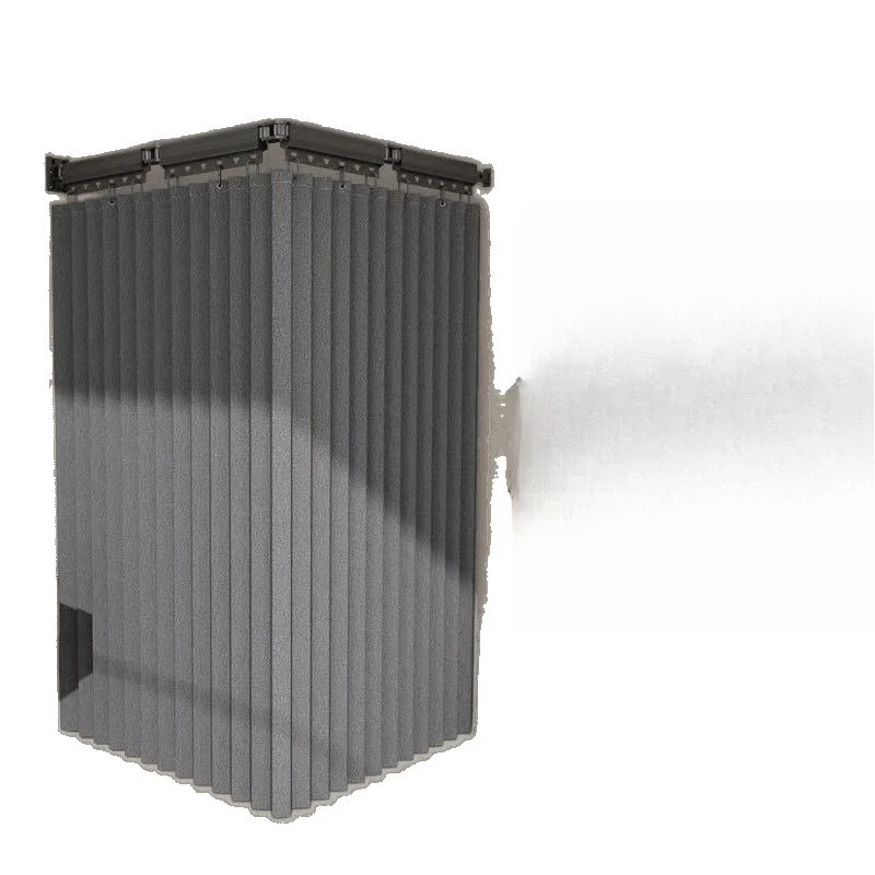 

Foldable rod shower curtain set Invisible bathroom partition Waterproof toilet punching High-grade dry and wet shower separation