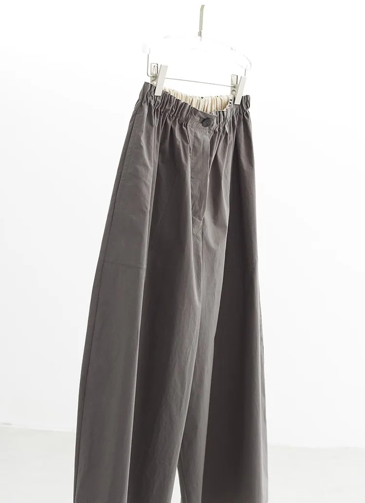 Plus-Size Summer A-Line Women's Wide-Leg Pants, Loose Thin Cropped Pants, Casual Carrot Pants