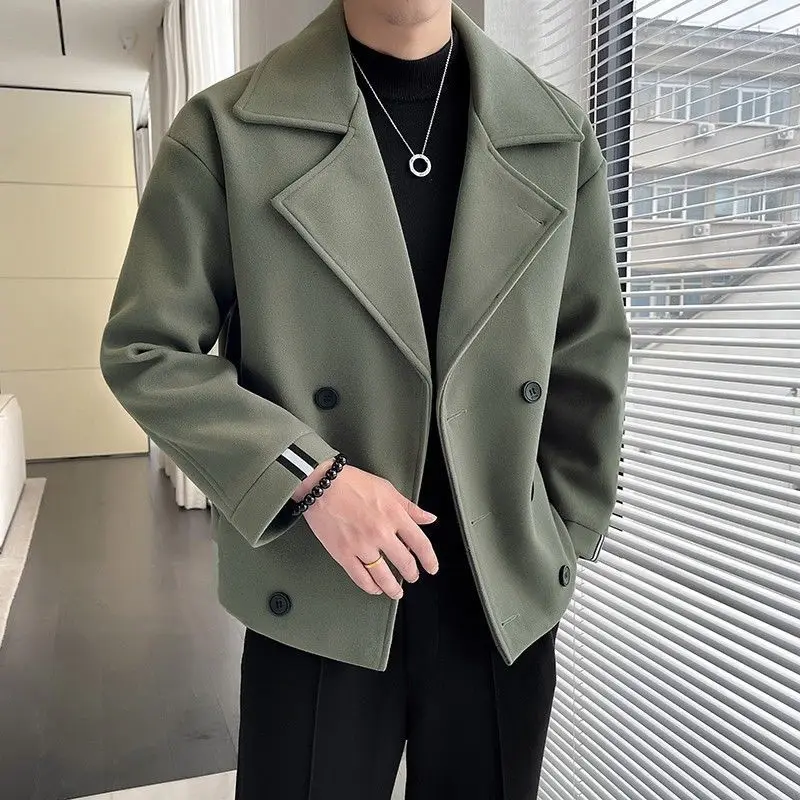 الرجال كسول Sle الكورية Faion تنوعا فضفاض منقوشة الصوفية Jaet أعلى ربيع الخريف نظام الملح ملابس خارجية ألياف البوليستر #3