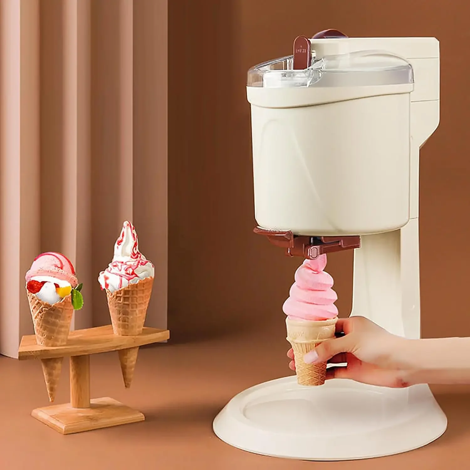 Ice Cream Machine Maker Mini Portable Soft Ice Cream Making Machine Household Portable Blender Simple One Push Operation