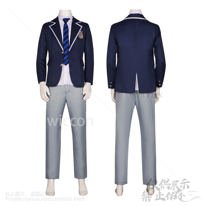 Disfraz de Isagi Yoichi DK, uniforme escolar, pantalones, peluca superior para hombre, BLUELOK, Cosplay, fiesta de Navidad y Halloween, juego de rol de Anime personalizado