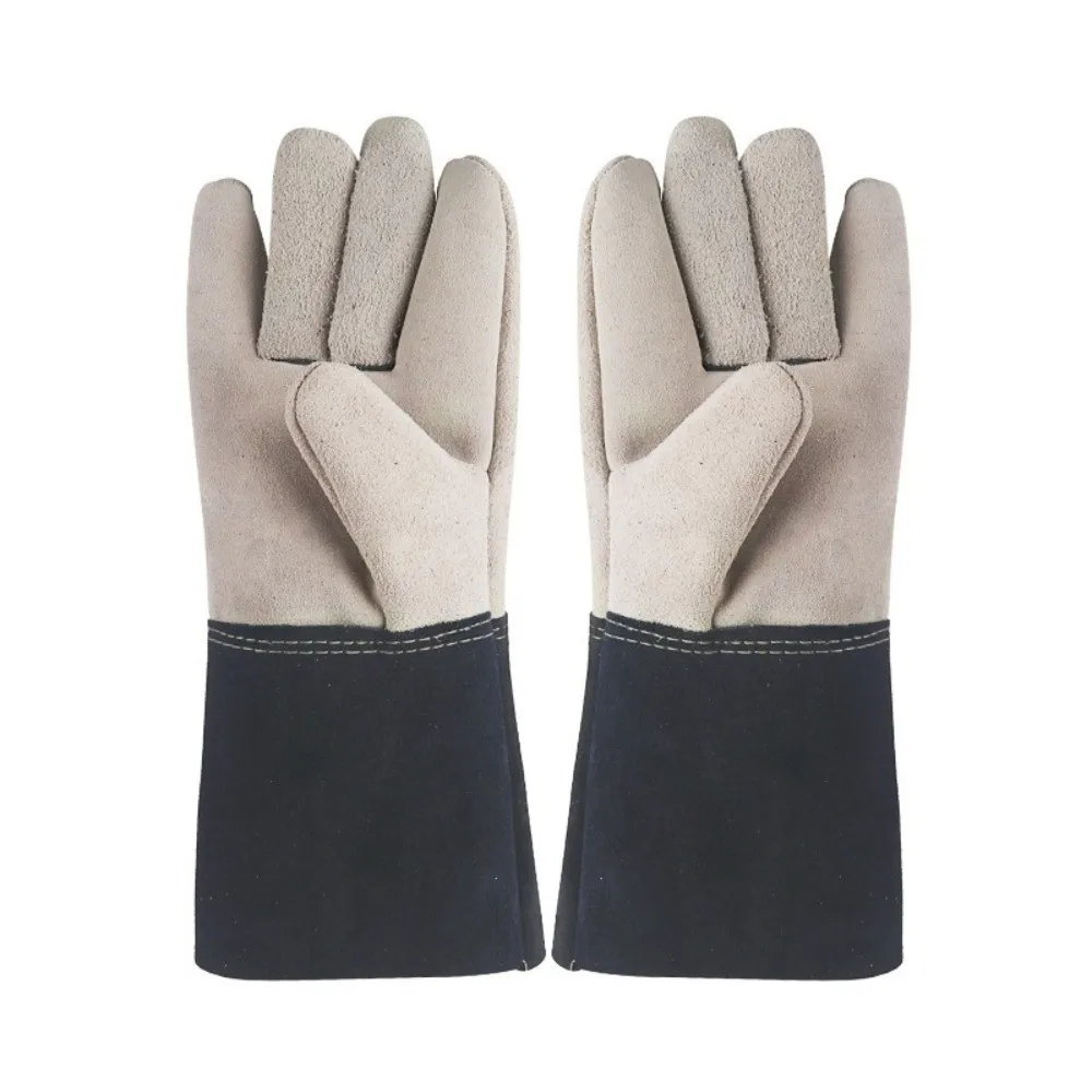 1 Pair Wear-Resistant Welding Gloves Heat Resistant Thorn Proof Protective Gloves Thickened Cut Resistant Work Gloves