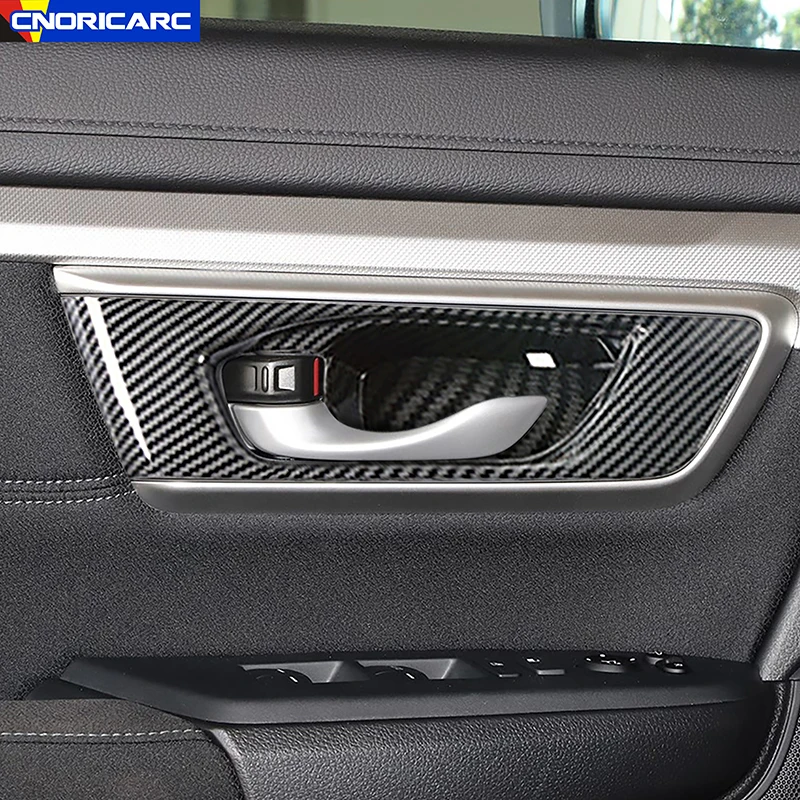 

Carbon Fiber Color Door Handle Bowl Frame Decoration Cover Trim For Honda CRV 2017-2021 Car Styling Interior Accessories