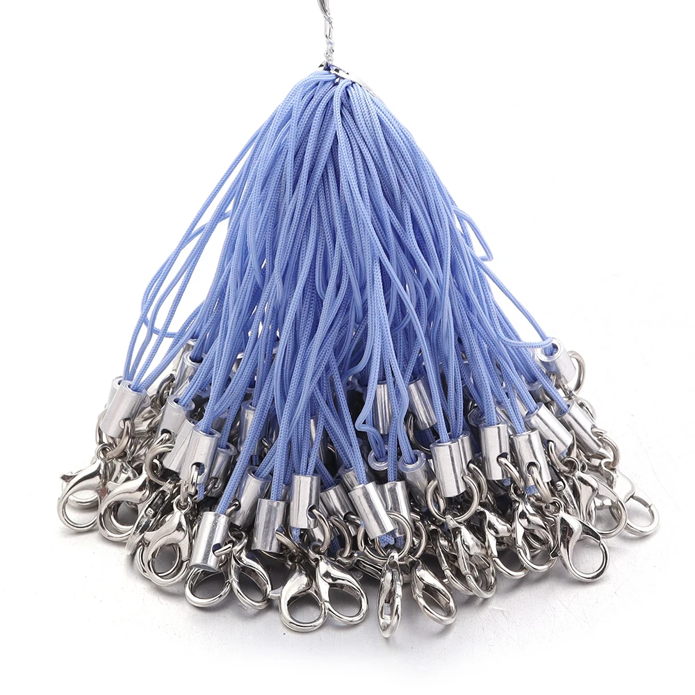 20/100 Stück Karabinerverschluss Lanyard Strap Cord Handy Lanyard Polyester Schlüsselanhänger Schnüre Charms Schlüsselanhänger für DIY Schmuckherstellung