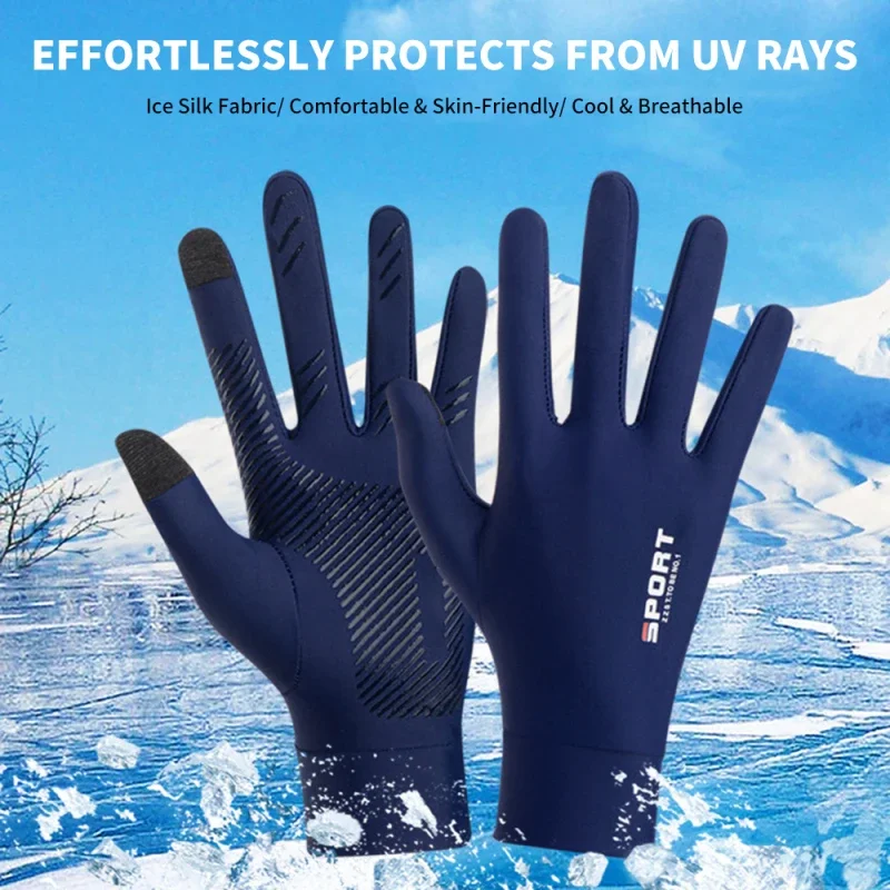 Summer UV Protection Gloves Two-Fingerless Non-Slip Gloves for Men Women Breathable Gloves for Driving Cycling Climbing Workout