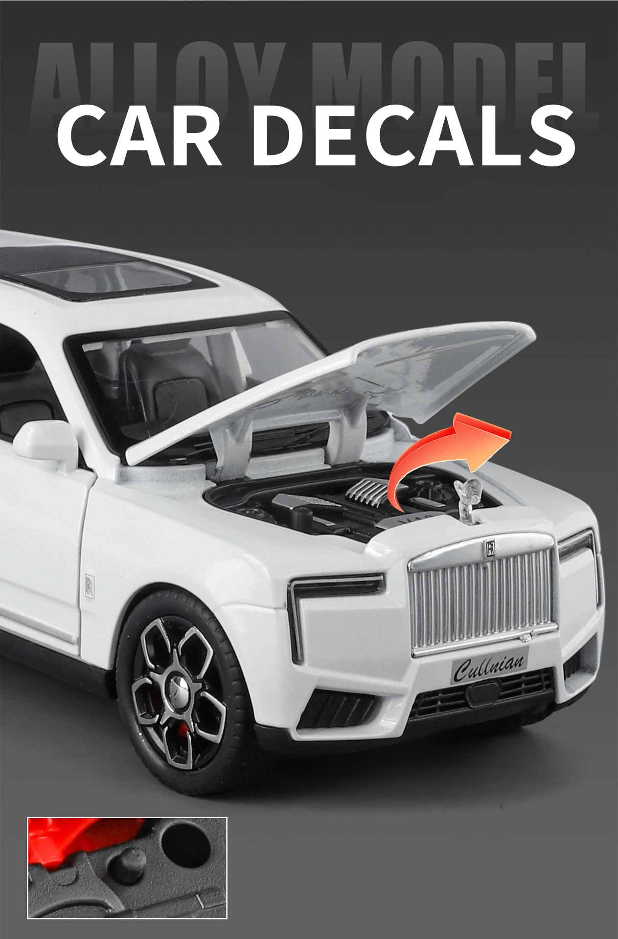 1/32 2025 Rolls Royce SUV Cullinan Legierung Luxusauto Modell Druckguss Metall Spielzeug Geländewagen Auto Modell Sound und Licht Kinder Geschenk – Detail 6