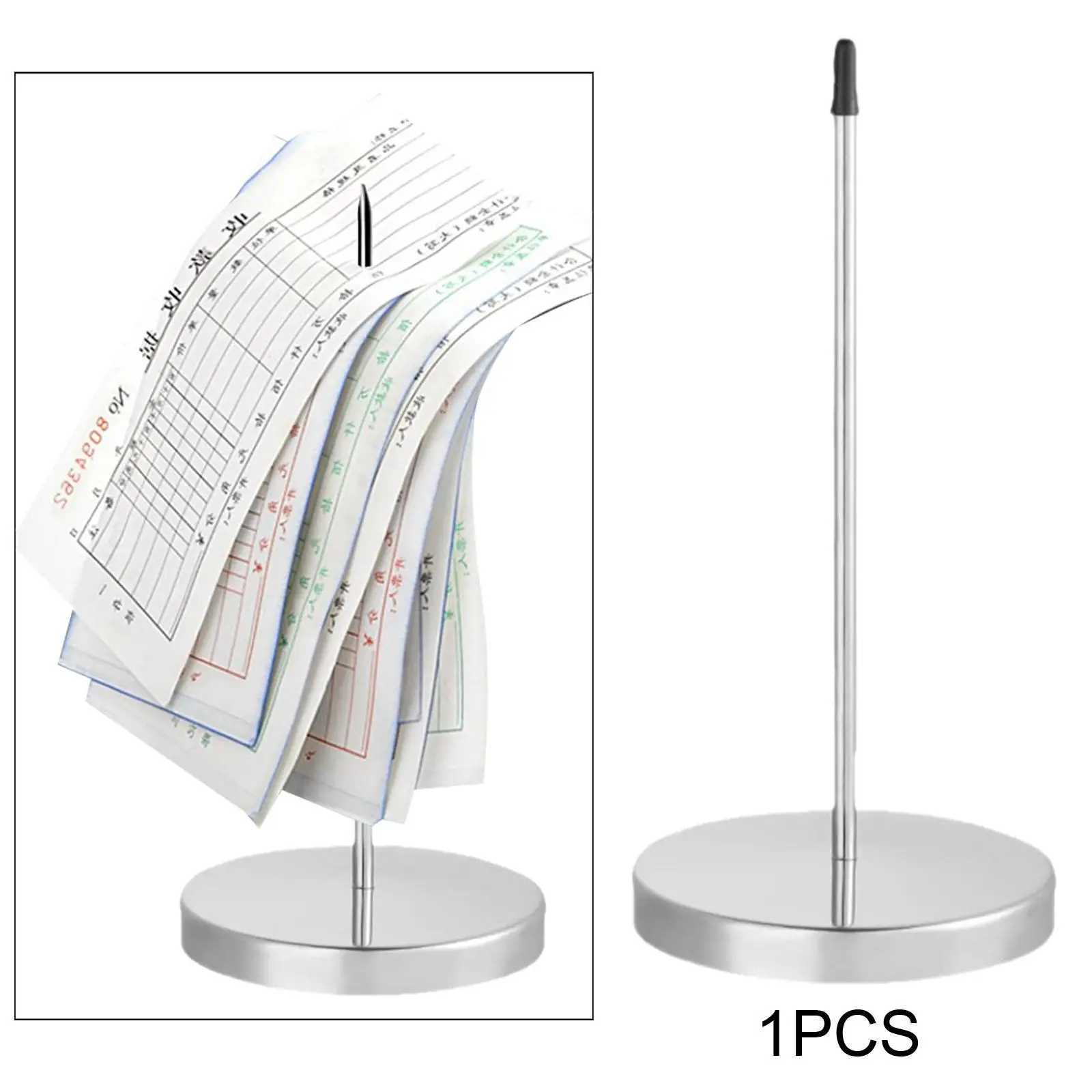 Receipt Holder Straight Rod Practical Invoice Spike Stick with Solid Base Stable Bill Fork for Desktop Kitchen Restaurant Office