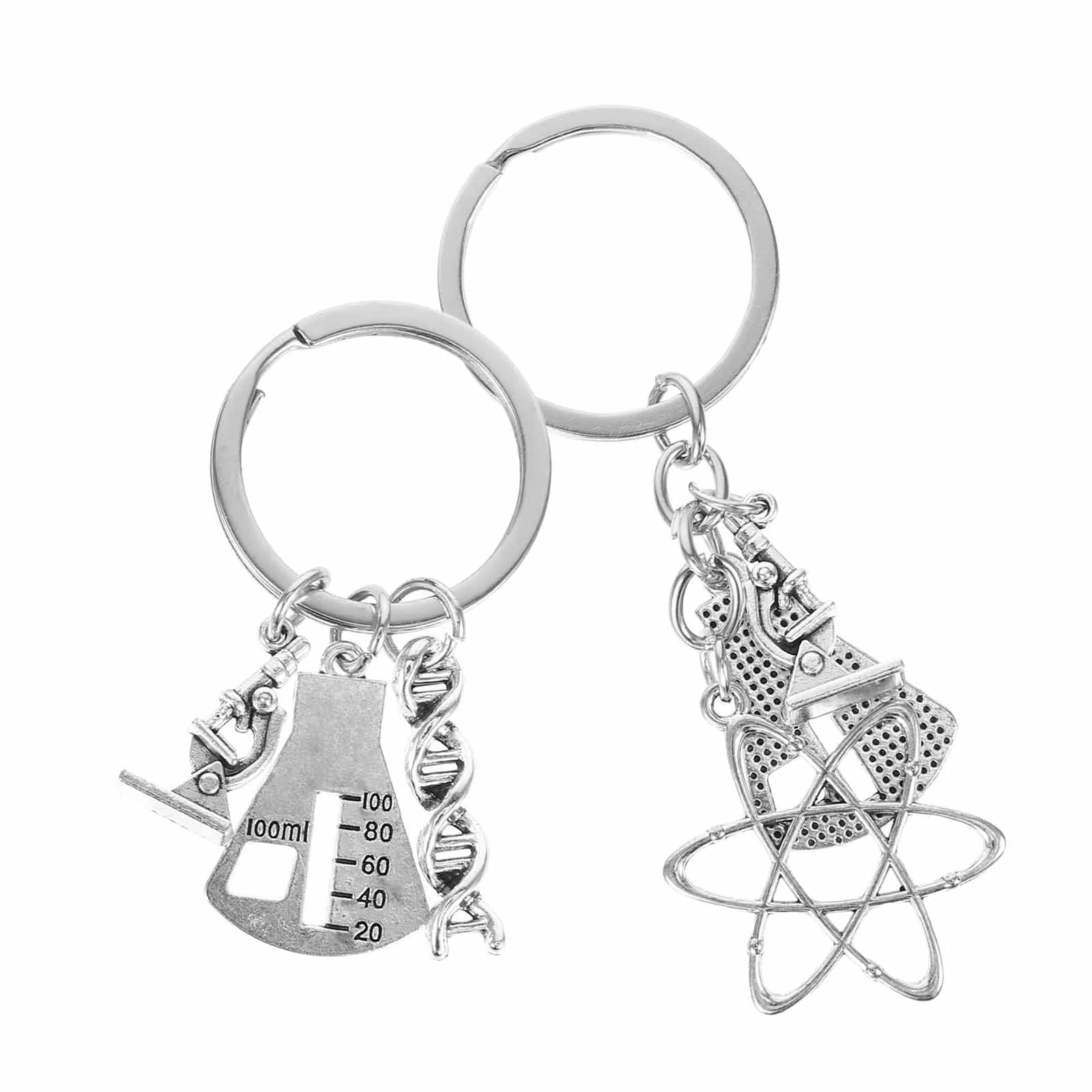 

2 Pcs Macrame Gifts Graduation Keychain for Chemical Teacher Major Symbol Charm Science Stationery