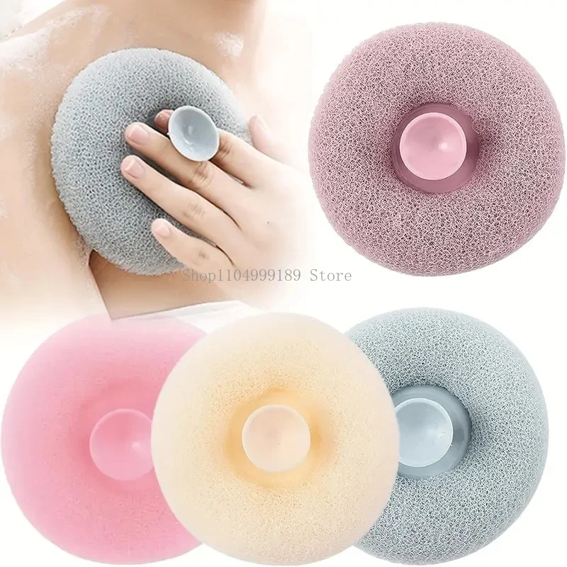 

Exfoliating Shower Brush Massage Bath Sponge Ball Body Gently Deep Cleaning Scrubbers with Suction Cup Bathroom Accessories