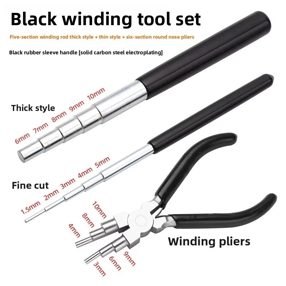 Non-Slip Wire Looping Tool Comfort Grip Handle Jump Ring Forming Jewelry Pliers Set Durable Handmade for 3Pcs/Set