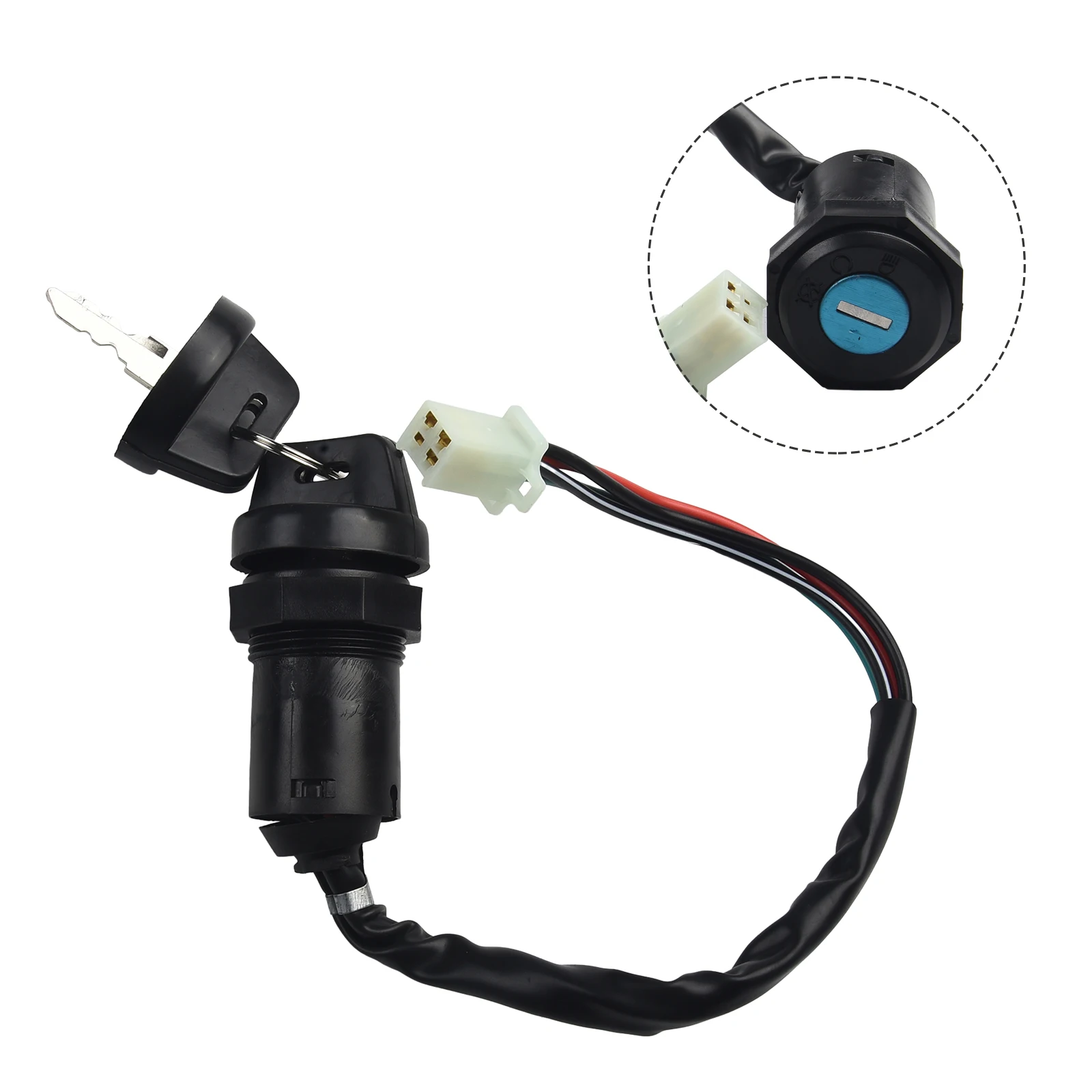 Ignition Key Switch 4Pin Wiring Harness For Ignition Key For ATV And Dirt-Bike Engines Including For 70cc 90cc 110cc 125cc