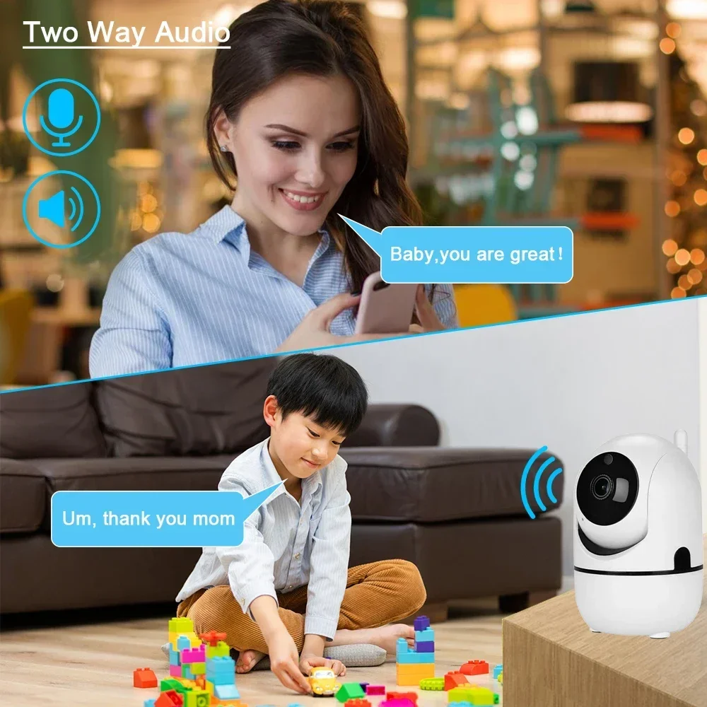 Indoor Smart Life 5MP WiFi PTZ IP Camera  Auto Tracking Tuya Security Baby Monitor Cam 2 Way Audio Video Surveillance Camera