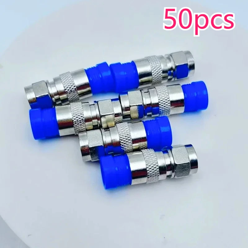 50pcs 75-5 F Type Compression Connector for Signal Amplifier CATV RG6 RG59 Black Coaxial Cable F Type TV Connector