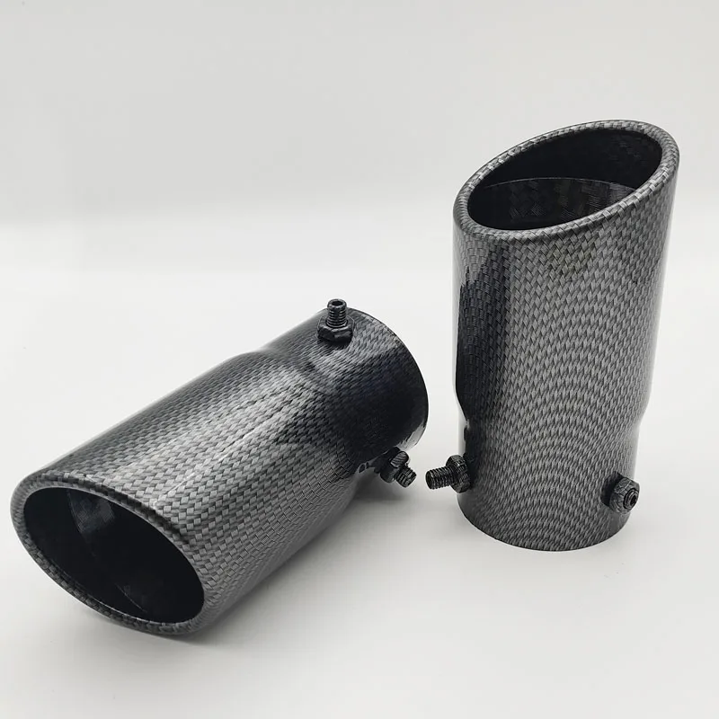 New Car Carbon fiber exhaust system thicken muffler pipe tip universal 70mm stainless mufflers decorations car exterior parts