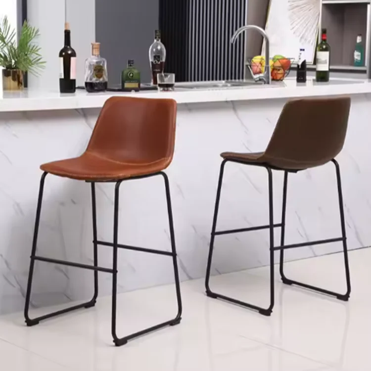 Modern Luxury PU Leather High Stool Bar Chair for Home or Outdoor Direct Factory Sale for Dining Room Living Room Application