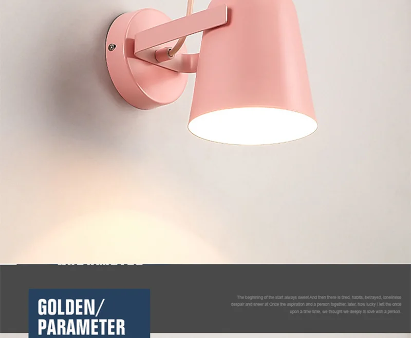 LED Wall Lamp Nordic Macaron Colorful Bedside Lamps Indoor Aisle Stair Background Adjustable Lighting Sconces Home Decors Lights