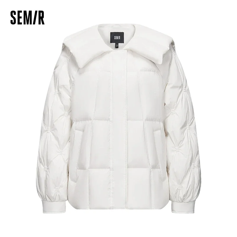 Semir Down Jacket Women Design Big Lapel Sweet Fashionable 2023 Winter New Temperament Loose Jacket