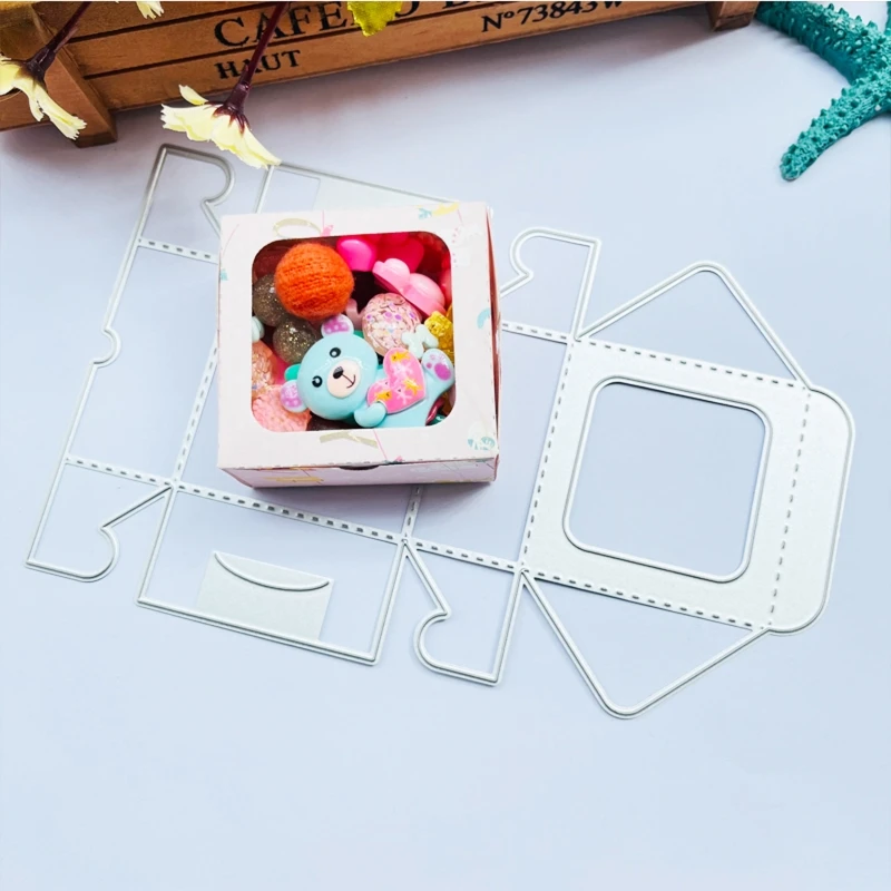 3D Hollow Square Candy Gift Box Stitched Metal Cutting Dies Stencil DIY Handmade Folding for Case Embossing Tool Drop shipping