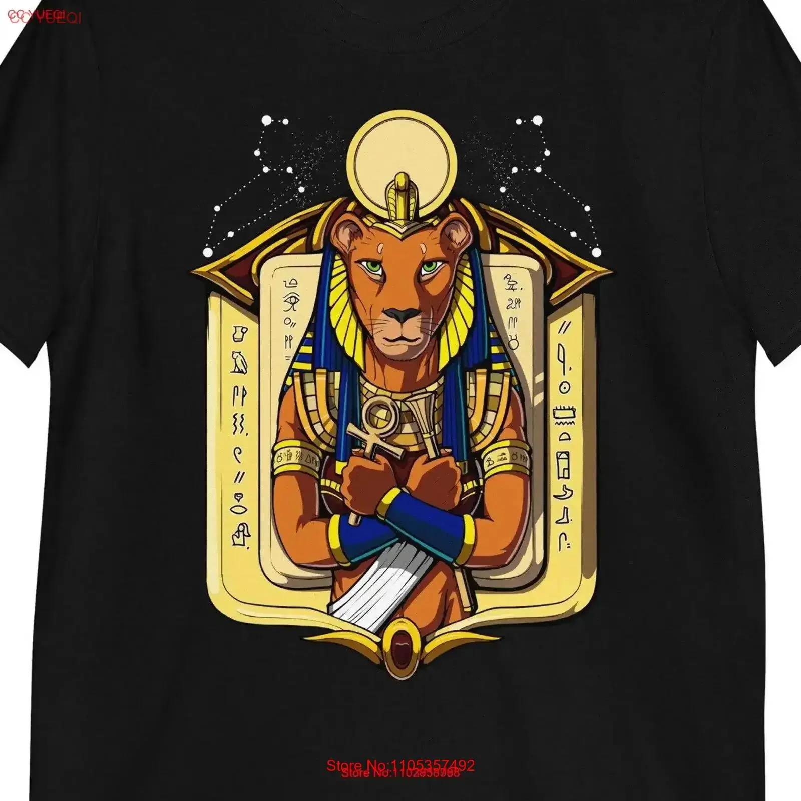 Sekhmet Egyptian Mythology Goddess T Shirt Ancient Egypt Lioness Deity Clothing Hieroglyphs Clothes Apparel vintage Washed