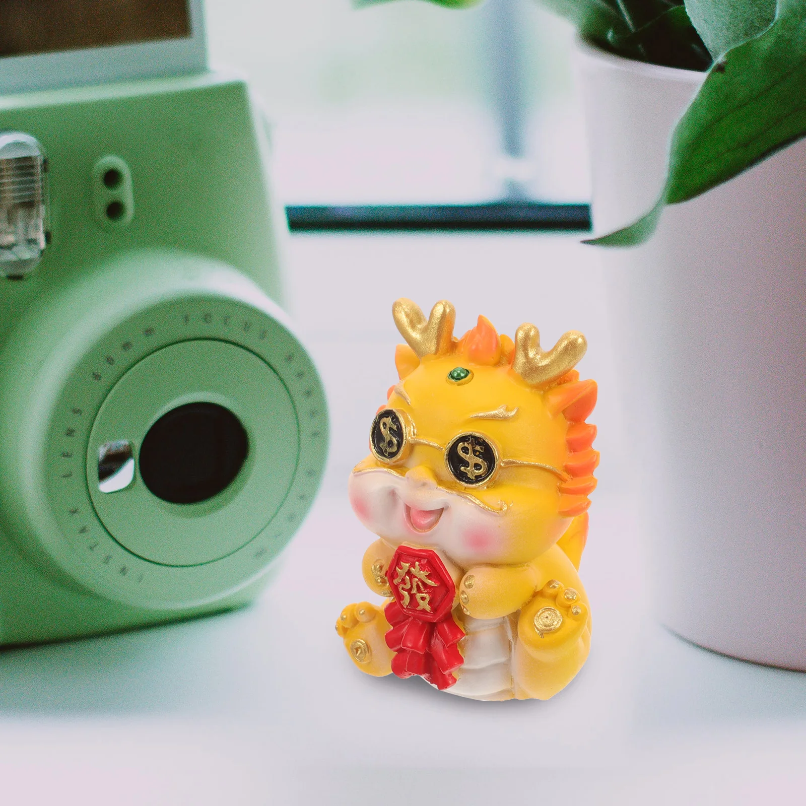 

Zodiac Figurines Resin Craft Cartoon Dragon Statue Decor Tiny Dragon Desktop Adorn Table Decorative Dashboard Craft New Year