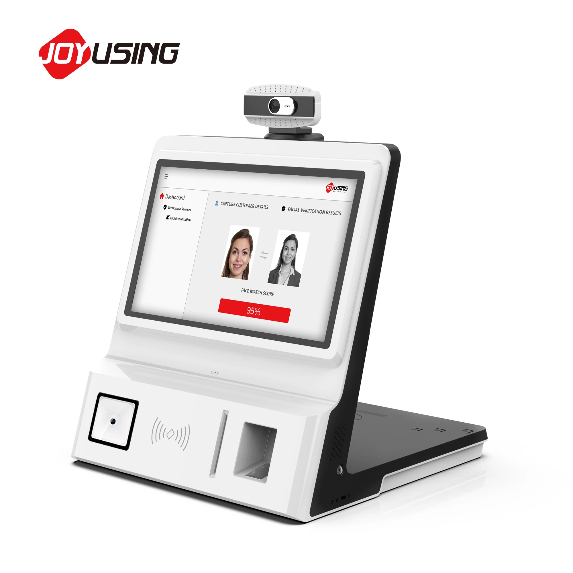 Joyusing BT511 Android Desktop Biometric Face Recognition Identity Workstation Machine for Visitor Management